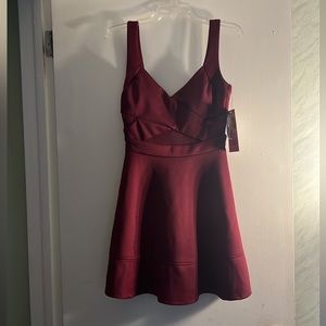Emerald Sundae Mesh cut-out dress, garnet. NWT